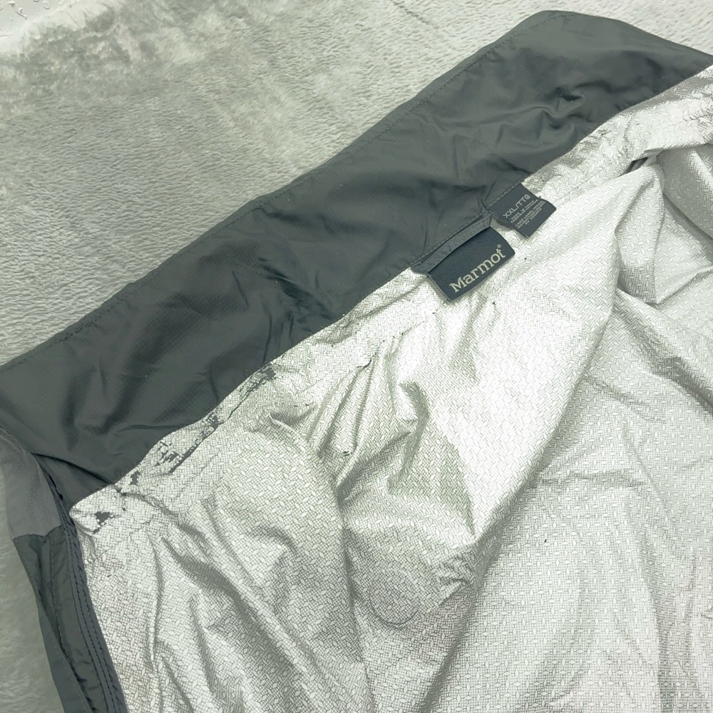 Marmot Packable Rain Jacket Men 2XL Gray Lined Mock Neck Zip Up Tactical Outdoor - Picture 7 of 11